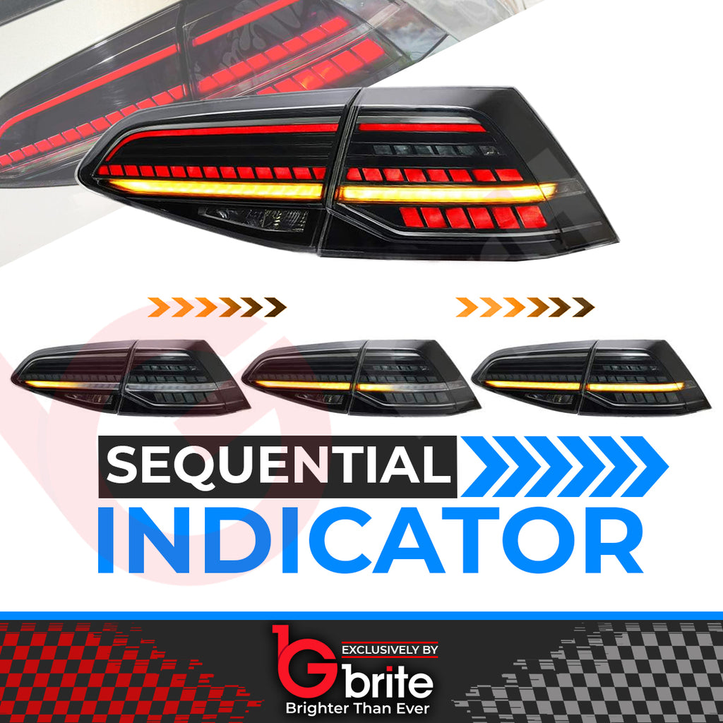 VW Golf MK7.5 Style SMOKED LED TAIL LAMPS LIGHTS FOR VW MK7 SEQUENTIAL FLOWING INDICATOR
