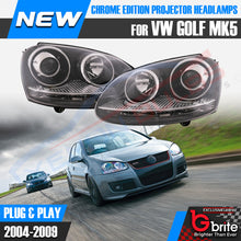 Load image into Gallery viewer, VW Golf MK5 R32 Style 04-09 Chrome Projector Headlamps