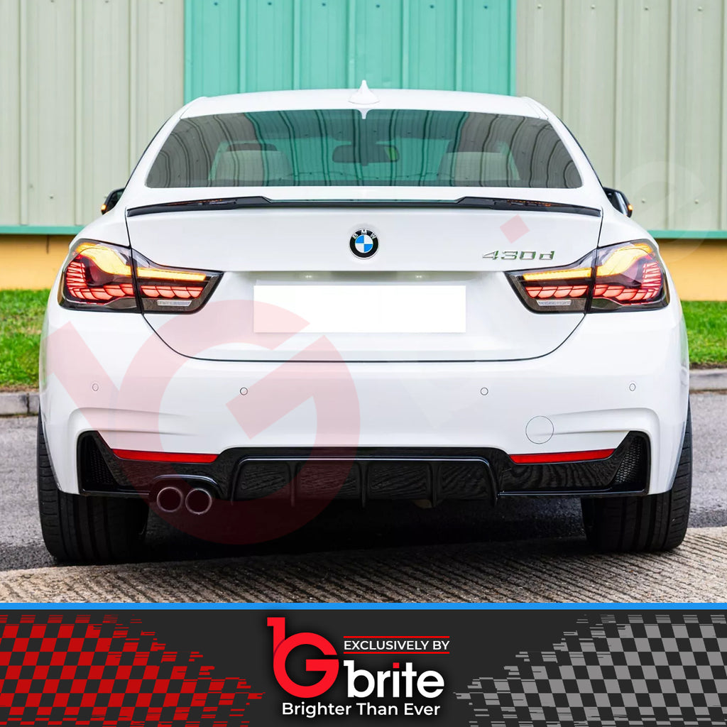 BMW 4 SERIES F32 F33 F36 2014-2020 SMOKED OLED STYLE LED SEQUENTIAL DYNAMIC TAIL LAMPS