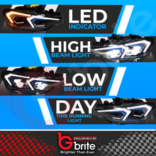 Load image into Gallery viewer, BMW F30 3 Series G20 Style Headlamps with Start-up Show Mode LED DRL Indicator Upgrade 2012-18