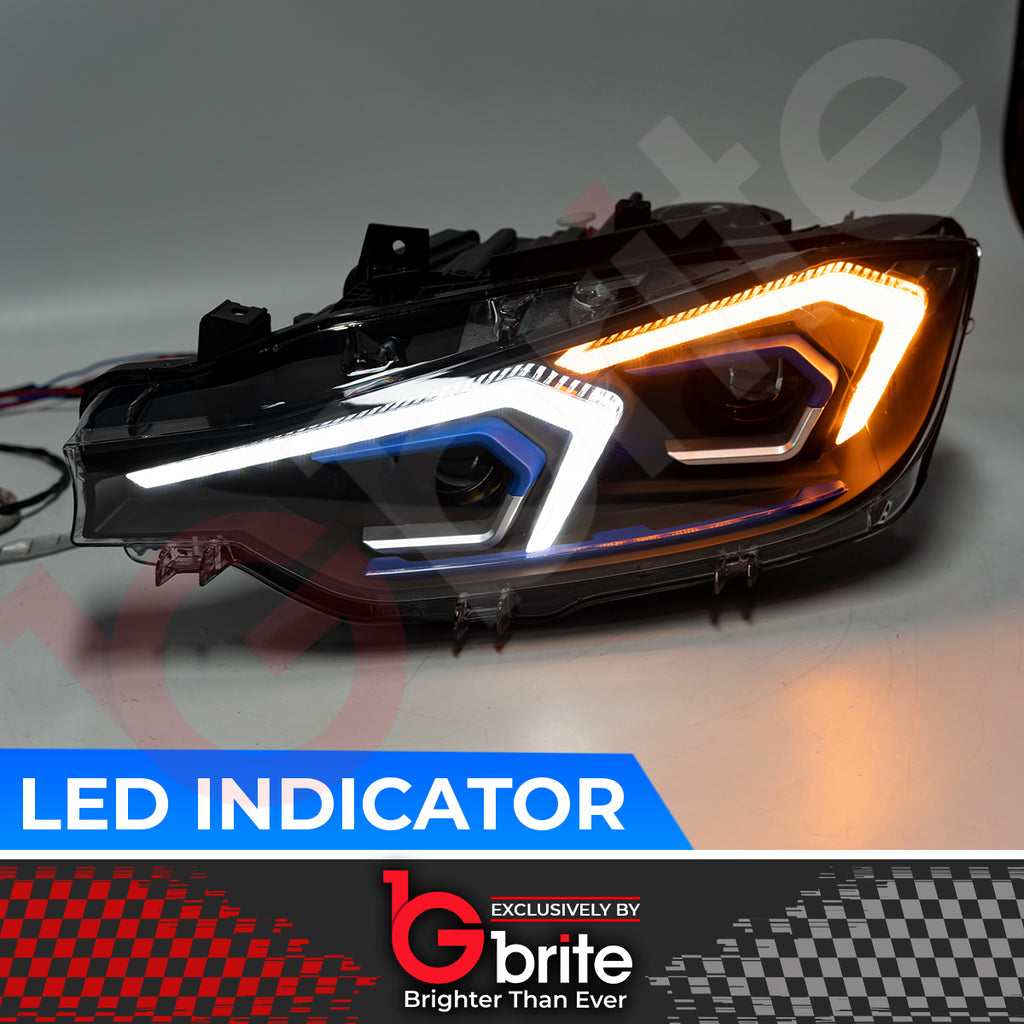 BMW F30 3 Series G20 Style Headlamps with Start-up Show Mode LED DRL Indicator Upgrade 2012-18