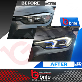 BMW F30 3 Series G20 Style Headlamps with Start-up Show Mode LED DRL Indicator Upgrade 2012-18