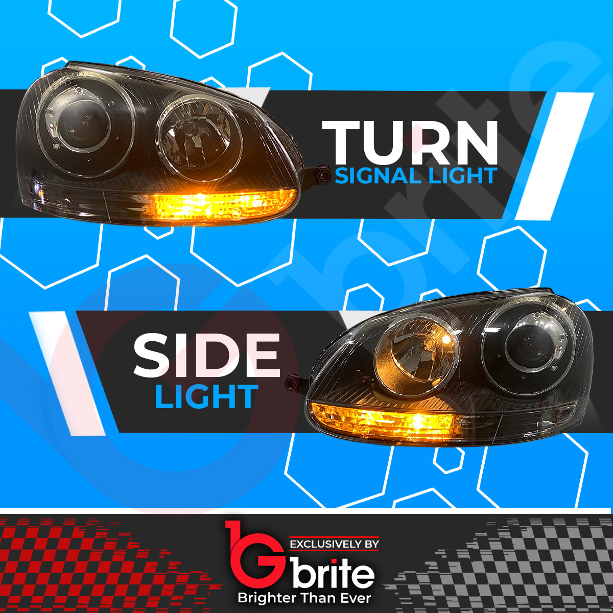 VW Golf MK5 Black Edition R32 Style 04-09 Chrome Projector Headlamps