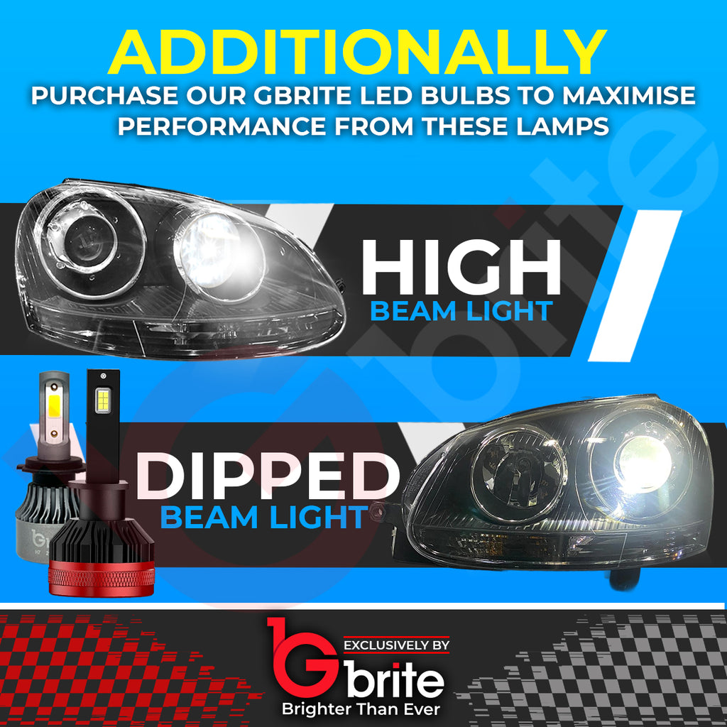 VW Golf MK5 Black Edition R32 Style 04-09 Chrome Projector Headlamps