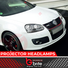 Load image into Gallery viewer, VW Golf MK5 Black Edition R32 Style 04-09 Chrome Projector Headlamps
