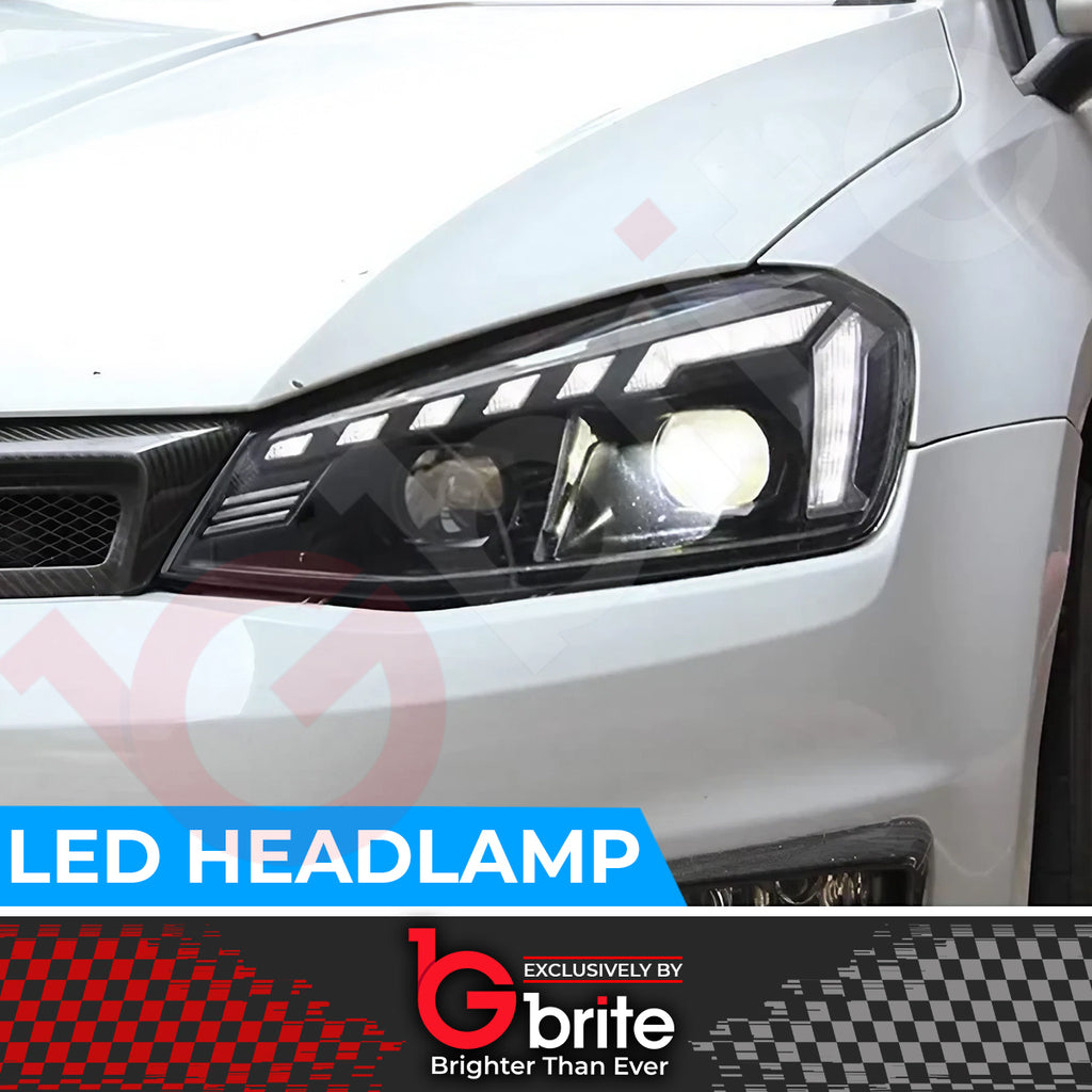 VW GOLF MK7 RS STYLE BI LED HEADLAMPS LED SHOW MODE DRL SEQUENTIAL INDICATOR
