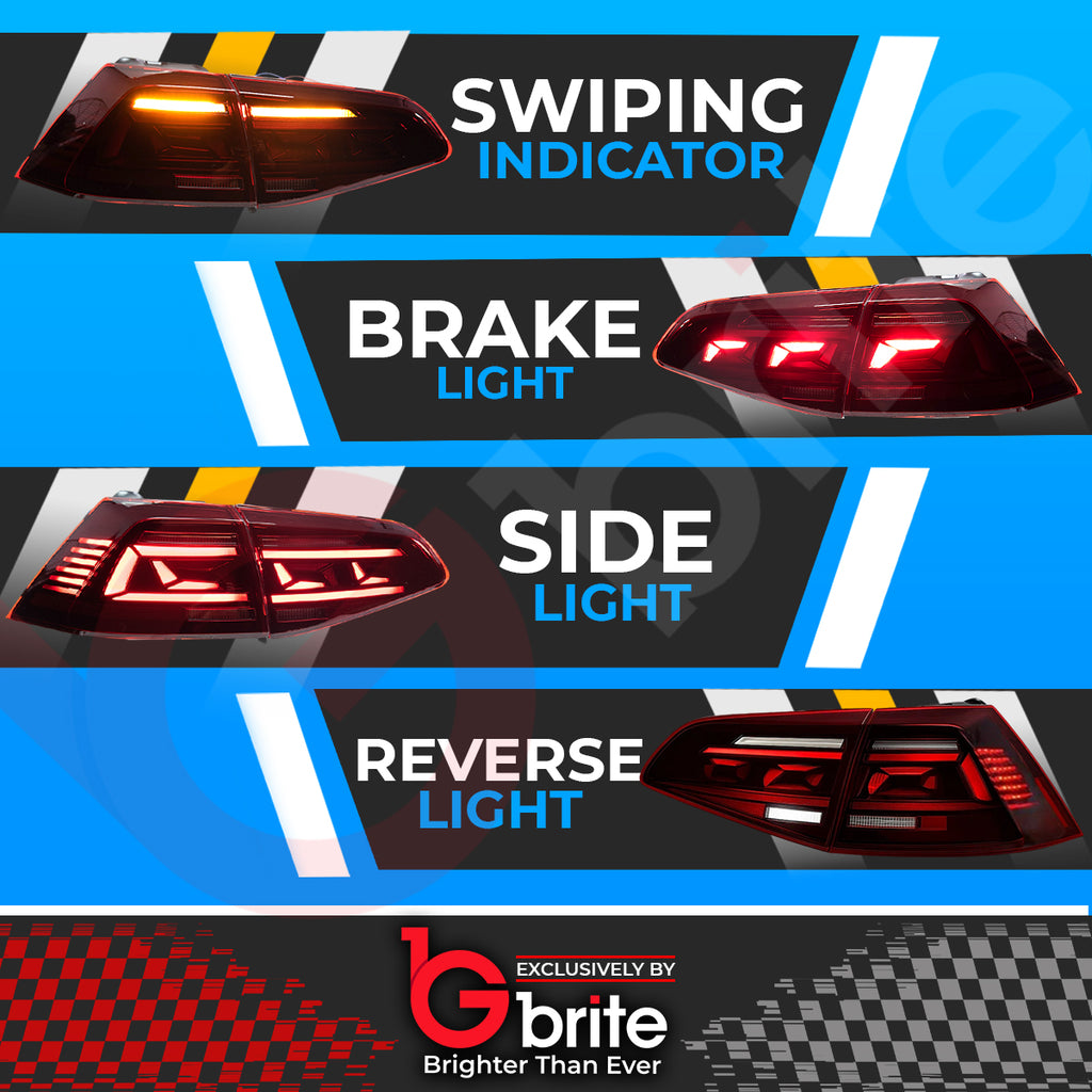 VW GOLF MK7 ANIMATION STYLE LED TAIL LIGHTS 2013-17 WITH DYNAMIC SEQUENTIAL INDICATORS