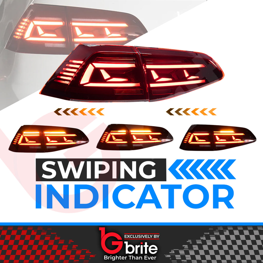 VW GOLF MK7 ANIMATION STYLE LED TAIL LIGHTS 2013-17 WITH DYNAMIC SEQUENTIAL INDICATORS