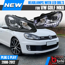 Load image into Gallery viewer, GOLF MK6 BI LED HEADLAMPS GTD R20 GTI WITH LED DRL LIGHTS