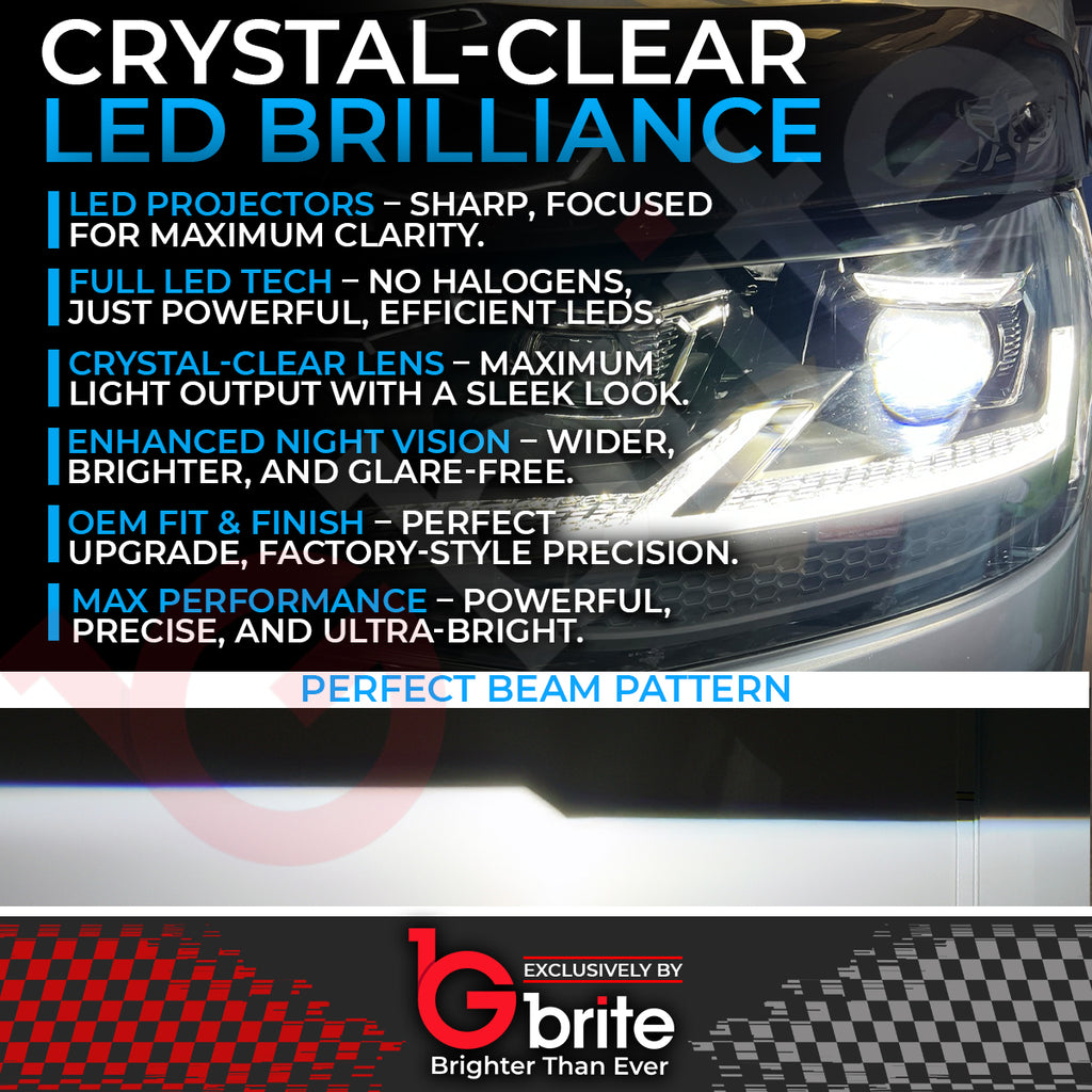 VW TRANSPORTER T5.1 LED BI-XENON HEADLAMPS 2010-15 DRL SEQUENTIAL INDICATOR