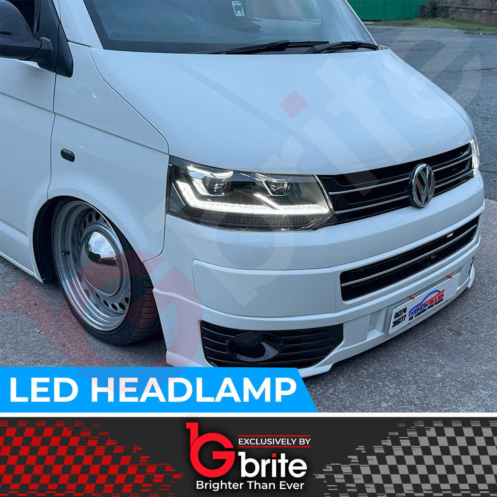 VW TRANSPORTER T5.1 LED BI-XENON HEADLAMPS 2010-15 DRL SEQUENTIAL INDICATOR
