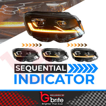 Load image into Gallery viewer, VW TRANSPORTER T5.1 LED BI-XENON HEADLAMPS 2010-15 DRL SEQUENTIAL INDICATOR