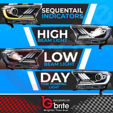 Load image into Gallery viewer, Ford Ranger T7 &amp; T8 MUSTANG STYLE LED DRL HEADLIGHTS 2016-22 SEQUENTIAL INDICATOR