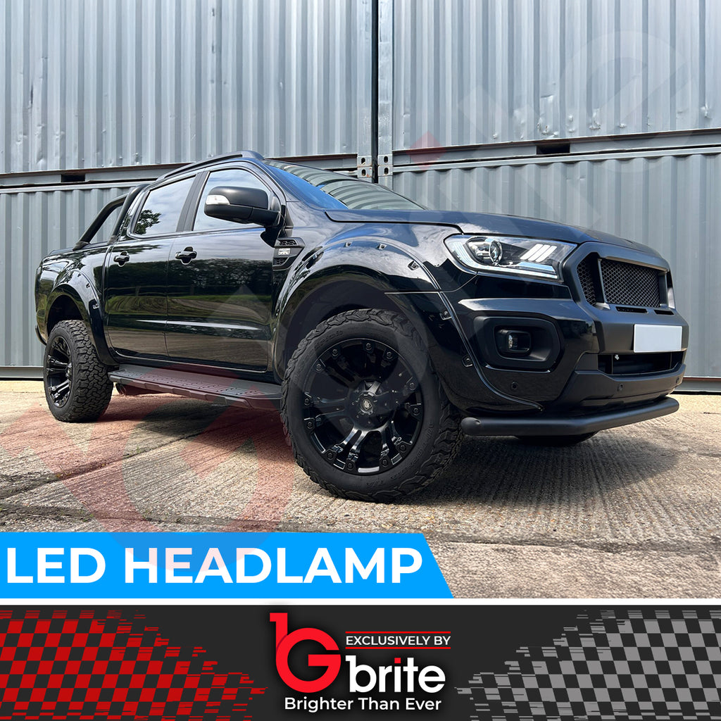 Ford Ranger T7 & T8 MUSTANG STYLE LED DRL HEADLIGHTS 2016-22 SEQUENTIAL INDICATOR
