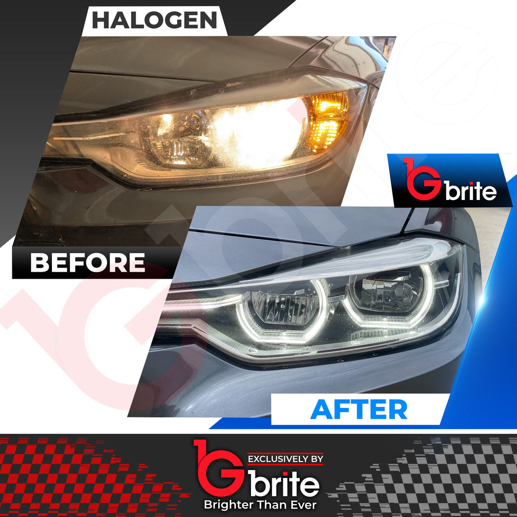 BMW F30 3 Series LCI Style Headlamps with LED DRL Indicator Upgrade 2012-15