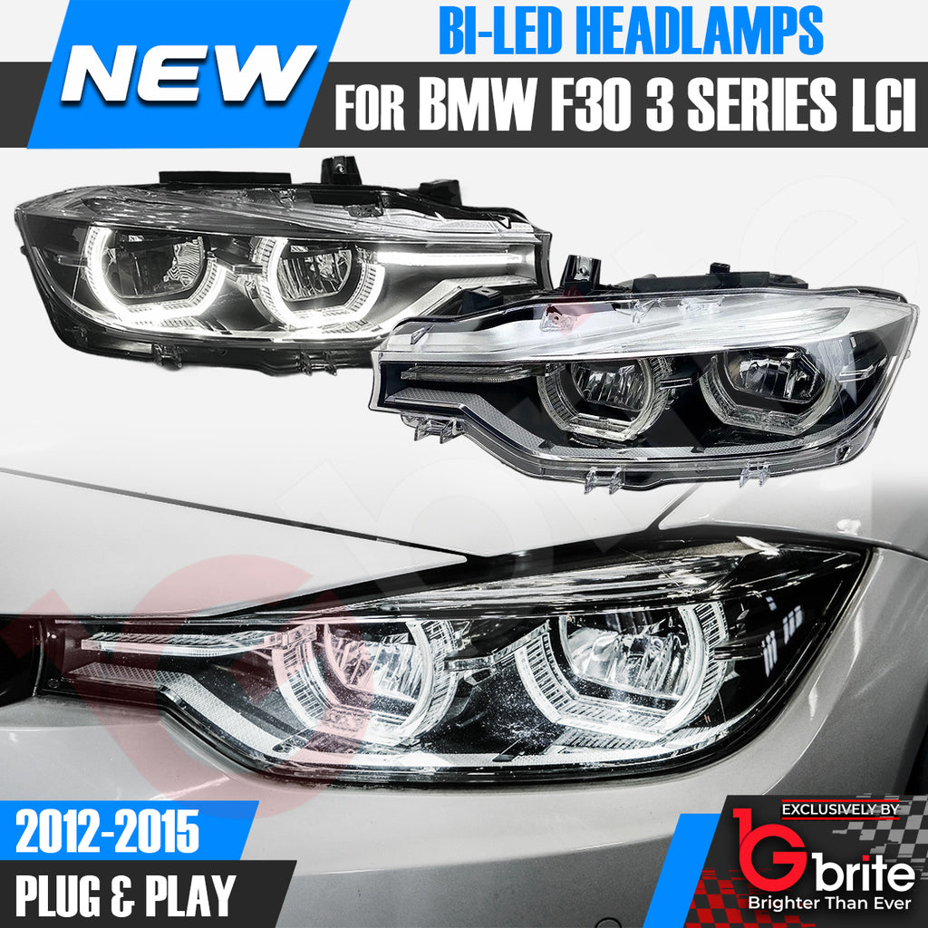 BMW F30 3 Series LCI Style Headlamps with LED DRL Indicator Upgrade 2012-15