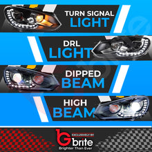 Load image into Gallery viewer, VW GOLF MK6 BI LED BLACK EDITION HEADLAMPS GTD R20 GTI WITH LED DRL LIGHTS