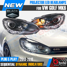 Load image into Gallery viewer, VW GOLF MK6 BI LED BLACK EDITION HEADLAMPS GTD R20 GTI WITH LED DRL LIGHTS