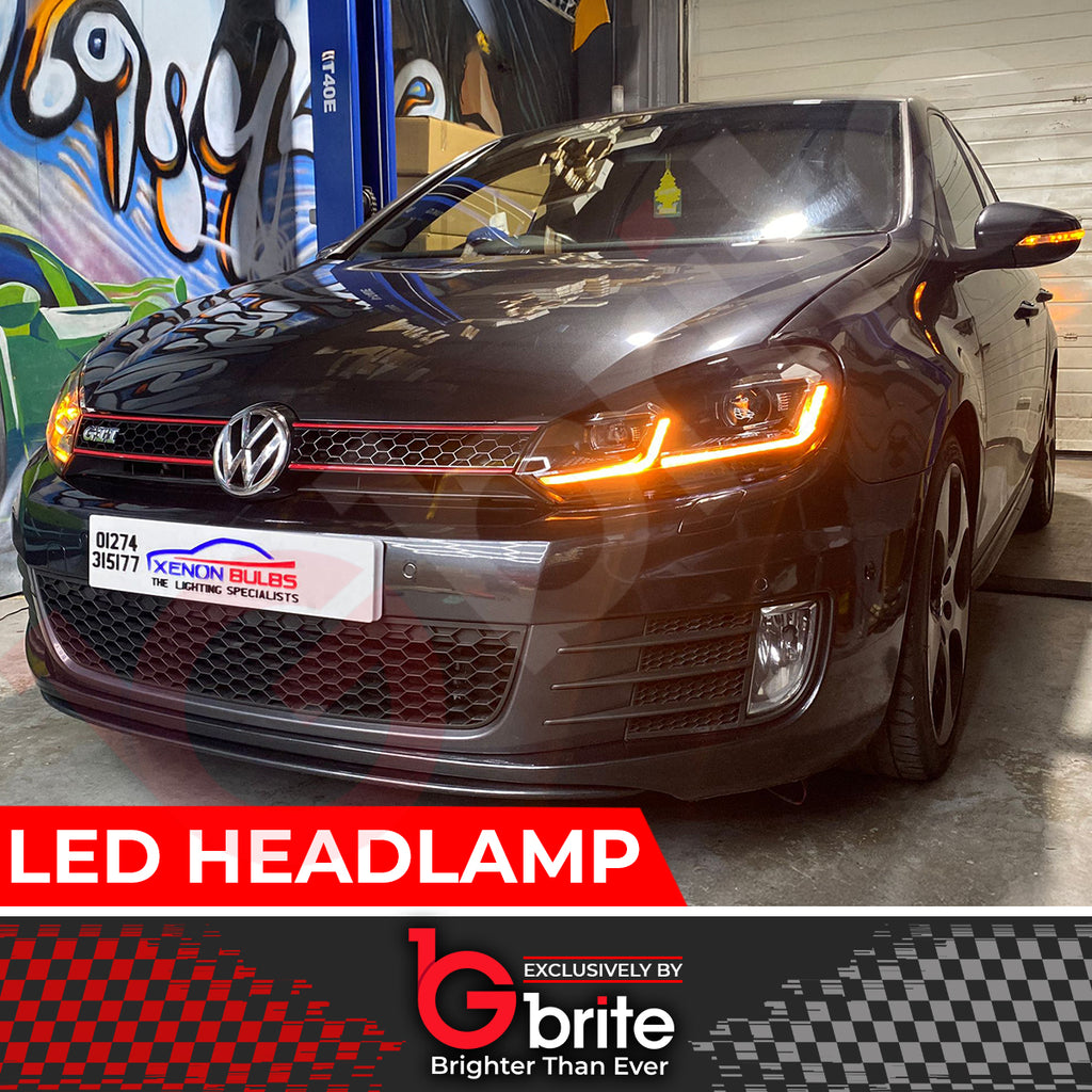 VW GOLF MK6 LED  Dynamic Sequential Headlamps in MK7.5 Look 2008-2012
