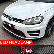 Load image into Gallery viewer, VW GOLF MK7 DRL BI LED CHROME HEADLAMPS WITH SEQUENTIAL INDICATOR GTD DAYTIME RUNNING LIGHTS