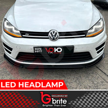 Load image into Gallery viewer, VW GOLF MK7 DRL BI LED CHROME HEADLAMPS WITH SEQUENTIAL INDICATOR GTD DAYTIME RUNNING LIGHTS