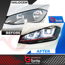 Load image into Gallery viewer, VW GOLF MK7 DRL BI XENON RED GTi STYLE DAYTIME RUNNING LIGHT SEQUENTIAL HEADLMAPS