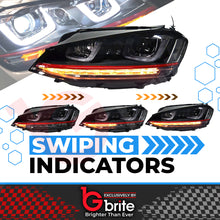 Load image into Gallery viewer, VW GOLF MK7 DRL BI XENON RED GTi STYLE DAYTIME RUNNING LIGHT SEQUENTIAL HEADLMAPS