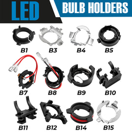 2x Aftermarket LED Bulb Holders – Headlight Adapter Clips