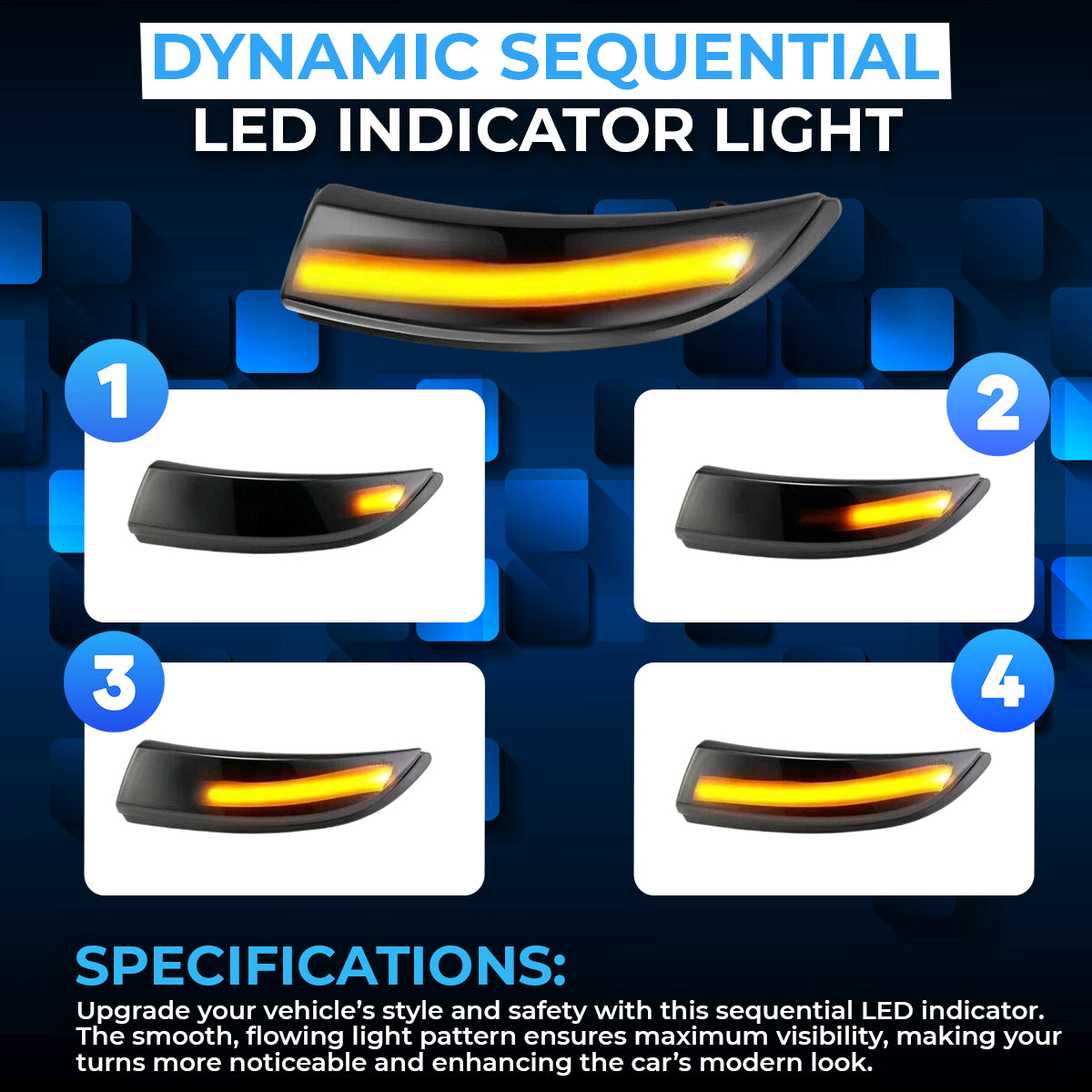 2x DYNAMIC LED WING MIRROR INDICATOR UNITS FOR FORD FIESTA MK7 MK7.5 ST & B-Max