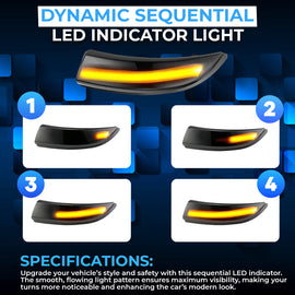 2x DYNAMIC LED WING MIRROR INDICATOR UNITS FOR FORD FIESTA MK7 MK7.5 ST & B-Max