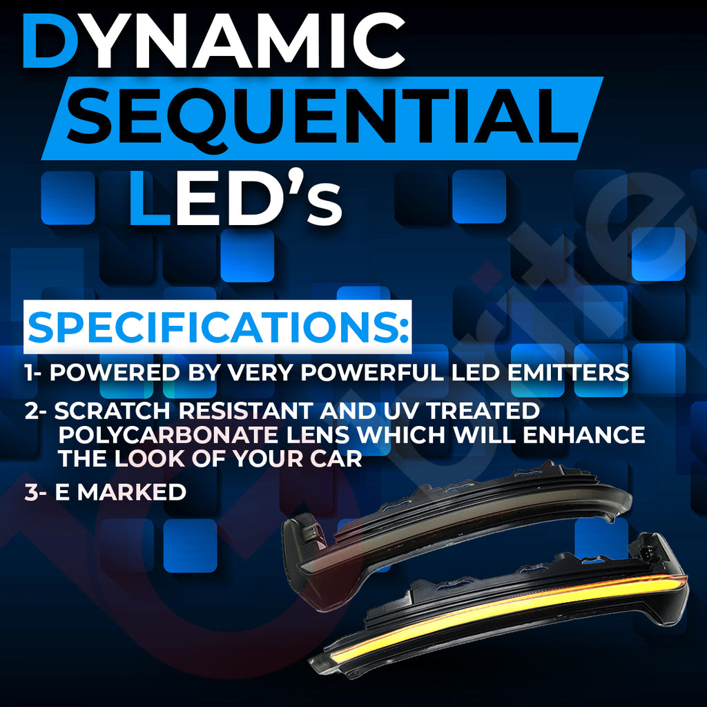 2x DYNAMIC LED WING MIRROR INDICATOR UNITS FOR AUDI TT MK3 TTRS R8