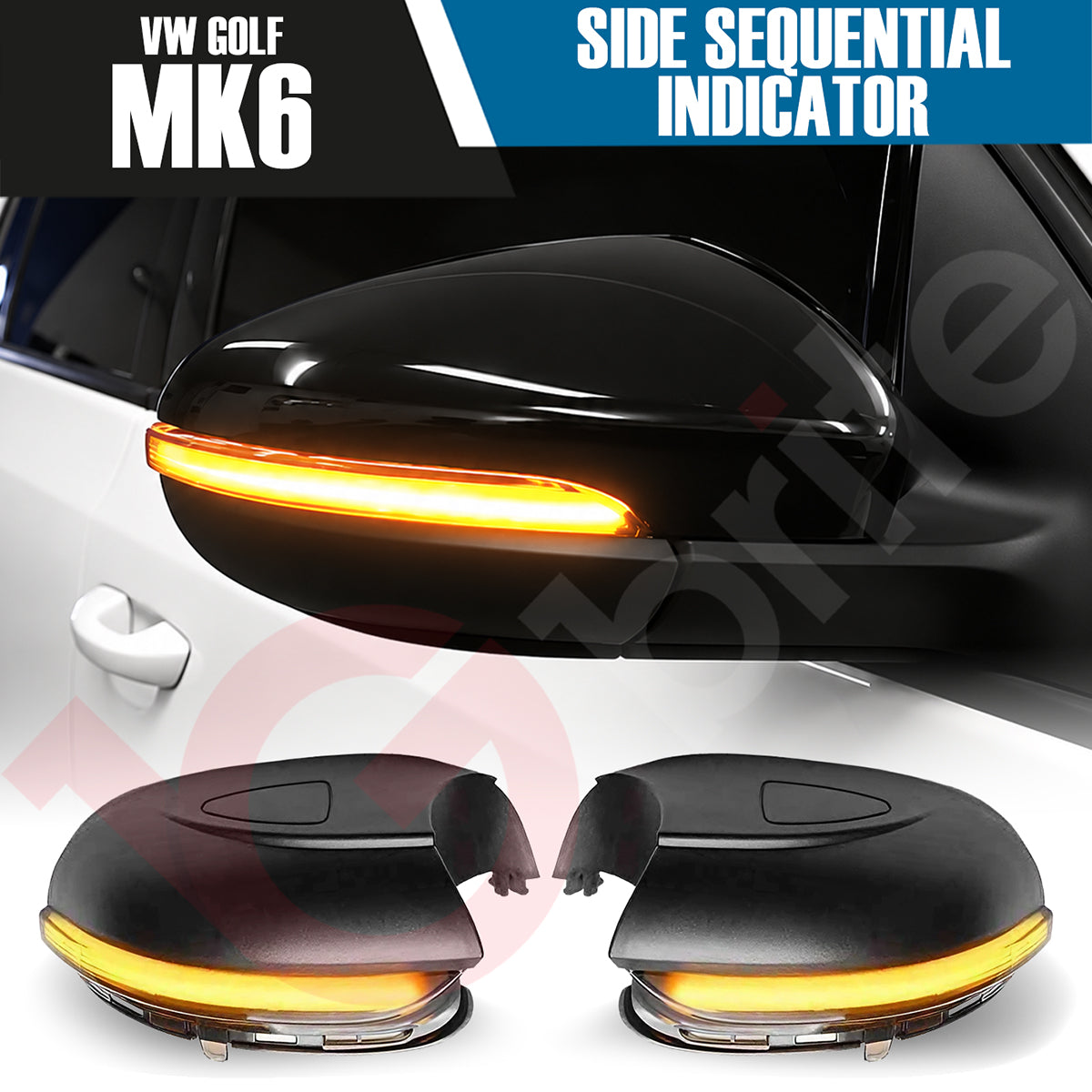 2x DYNAMIC LED WING MIRROR INDICATOR UNITS FOR VW GOLF MK6 GTI GTD R20