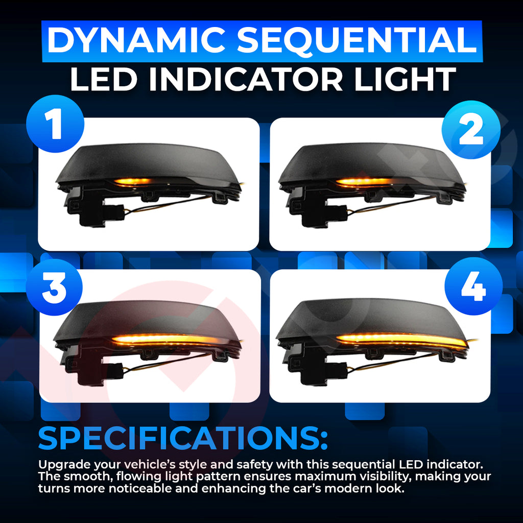 2x DYNAMIC LED WING MIRROR INDICATOR UNITS FOR VW JETTA VW POLO MK5 6R/C 09-17