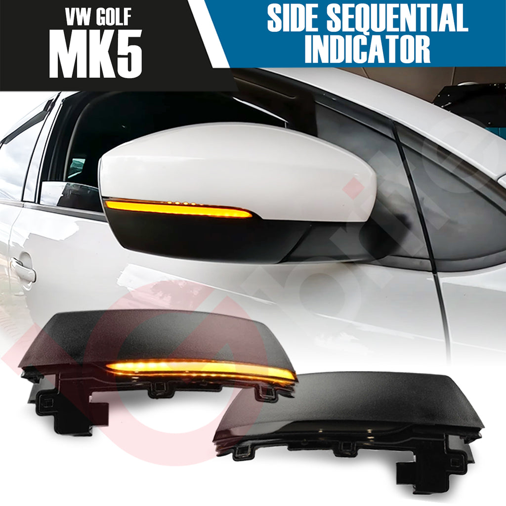 2x DYNAMIC LED WING MIRROR INDICATOR UNITS FOR VW JETTA VW POLO MK5 6R/C 09-17