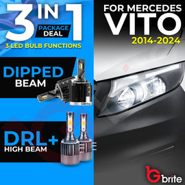 Gbrite Mercedes Vito W447 H7 H15 LED Headlight Bulb Kit 2014–2024
