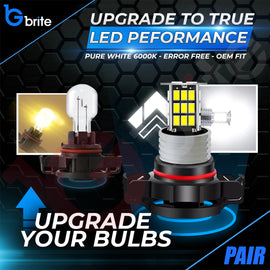 2x PS19W 36 SMD LED DRL BULBS 6000K WHITE CANBUS ERROR FREE PSX24W 5202 H16