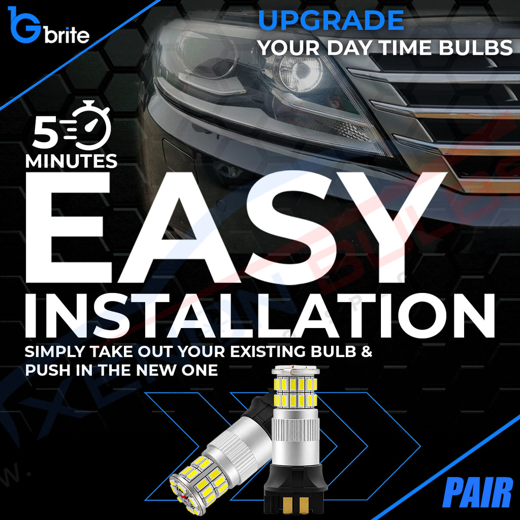 2x  PW24W 36 SMD LED DRL DAYTIME RUNNING LIGHT WHITE BULBS FOR BMW 3 SERIES F30 PRE-LCI