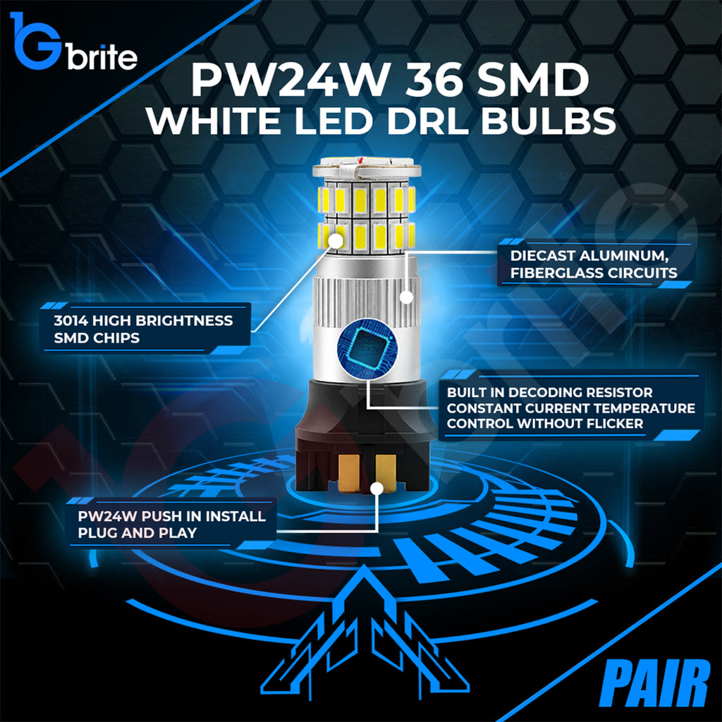 BMW 3 SERIES F30 F31 LED Sidelight & DRL Bulb Package – BAX9S 54 SMD & PW24W 36 SMD