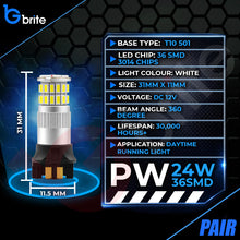Load image into Gallery viewer, BMW 3 SERIES F30 F31 LED Sidelight &amp; DRL Bulb Package – BAX9S 54 SMD &amp; PW24W 36 SMD