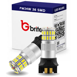 2x  PW24W 36 SMD LED DRL DAYTIME RUNNING LIGHT WHITE BULBS FOR BMW 3 SERIES F30 PRE-LCI