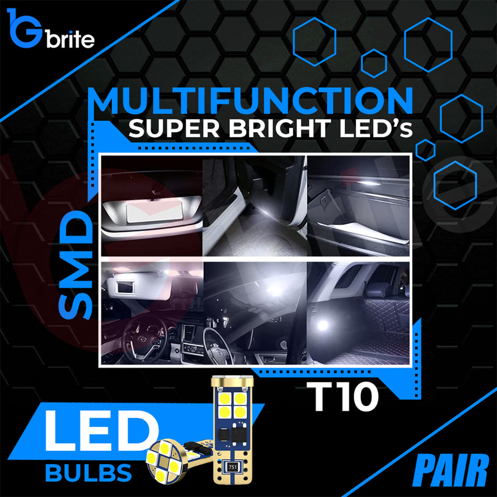 2x T10 501 W5W 12 SMD LED SIDE LIGHT BULBS ERROR FREE CANBUS