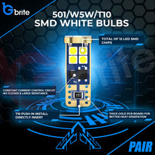 Load image into Gallery viewer, 2x T10 501 W5W 12 SMD LED SIDE LIGHT BULBS ERROR FREE CANBUS