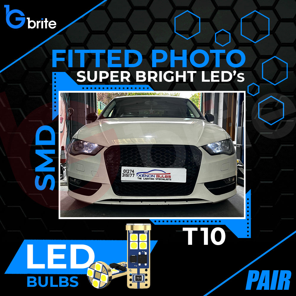 2x T10 501 W5W 12 SMD LED SIDE LIGHT BULBS ERROR FREE CANBUS