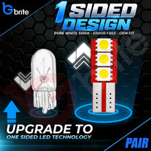 Load image into Gallery viewer, 2x T10 501 LED Interior Bulbs 3 LED One-Sided 6000K Xenon White