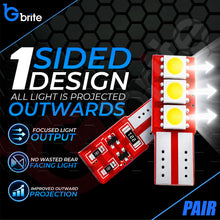 Load image into Gallery viewer, 2x T10 501 LED Interior Bulbs 3 LED One-Sided 6000K Xenon White