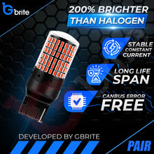 Load image into Gallery viewer, 2x T20 7440 W21W 144 SMD LED RED REAR FOGLIGHT TAIL LIGHT BULBS CANBUS ERROR FREE