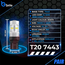 Load image into Gallery viewer, 2x T20 7443 W21/5W 14 SMD LED DRL BULBS FOR VW CADDY MK4 UPGRADE XENON WHITE REPLACEMENT BULBS