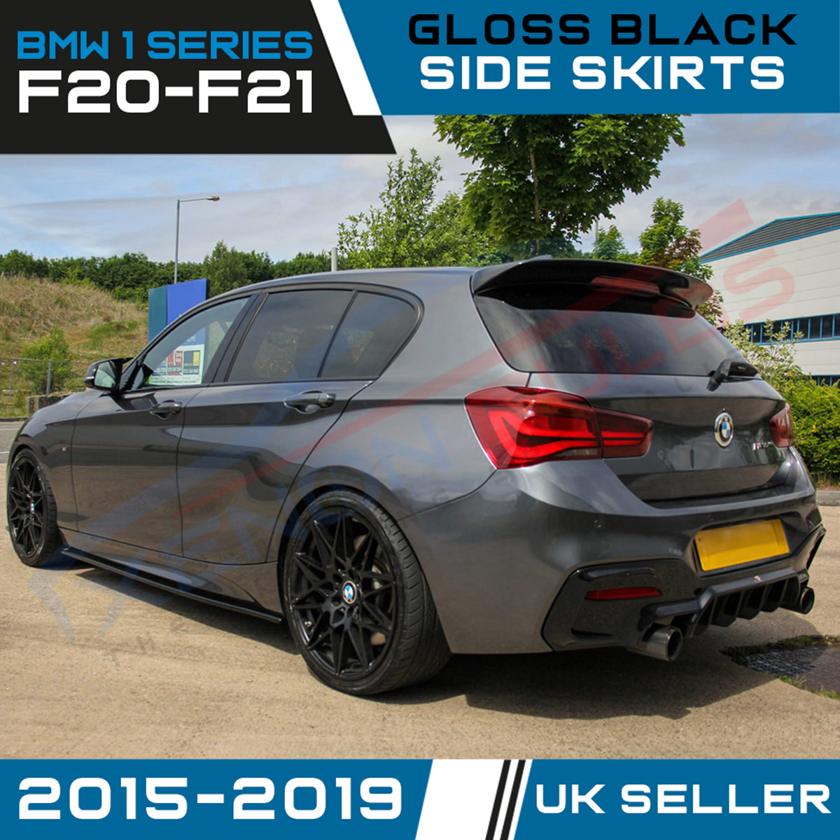 BMW 1 SERIES F20 LCI GLOSS BLACK SIDE SKIRTS EXTENSION M PERFORMANCE
