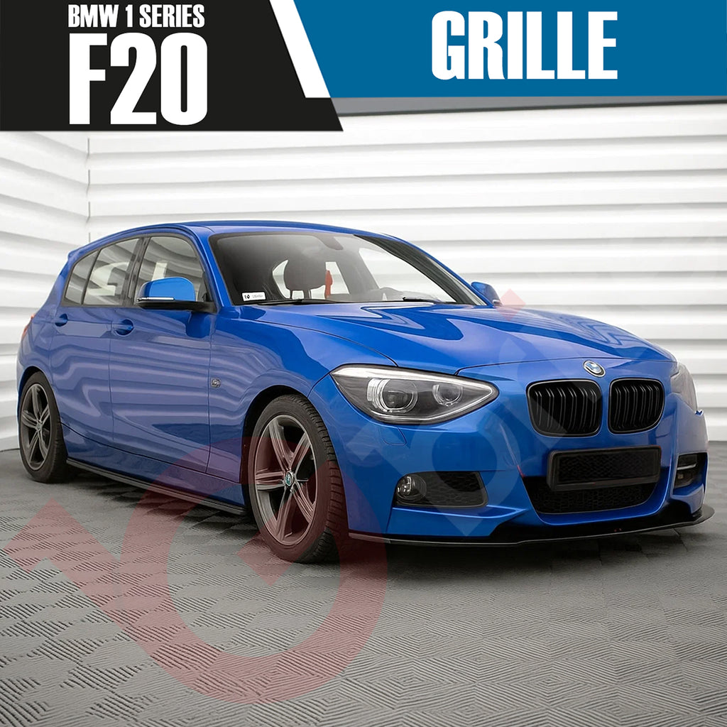 BMW 10 SERIES F20 F21 PRE-LCI 2010-2014 GLOSS BLACK DOUBLE SLAT FRONT KIDNEY GRILLE