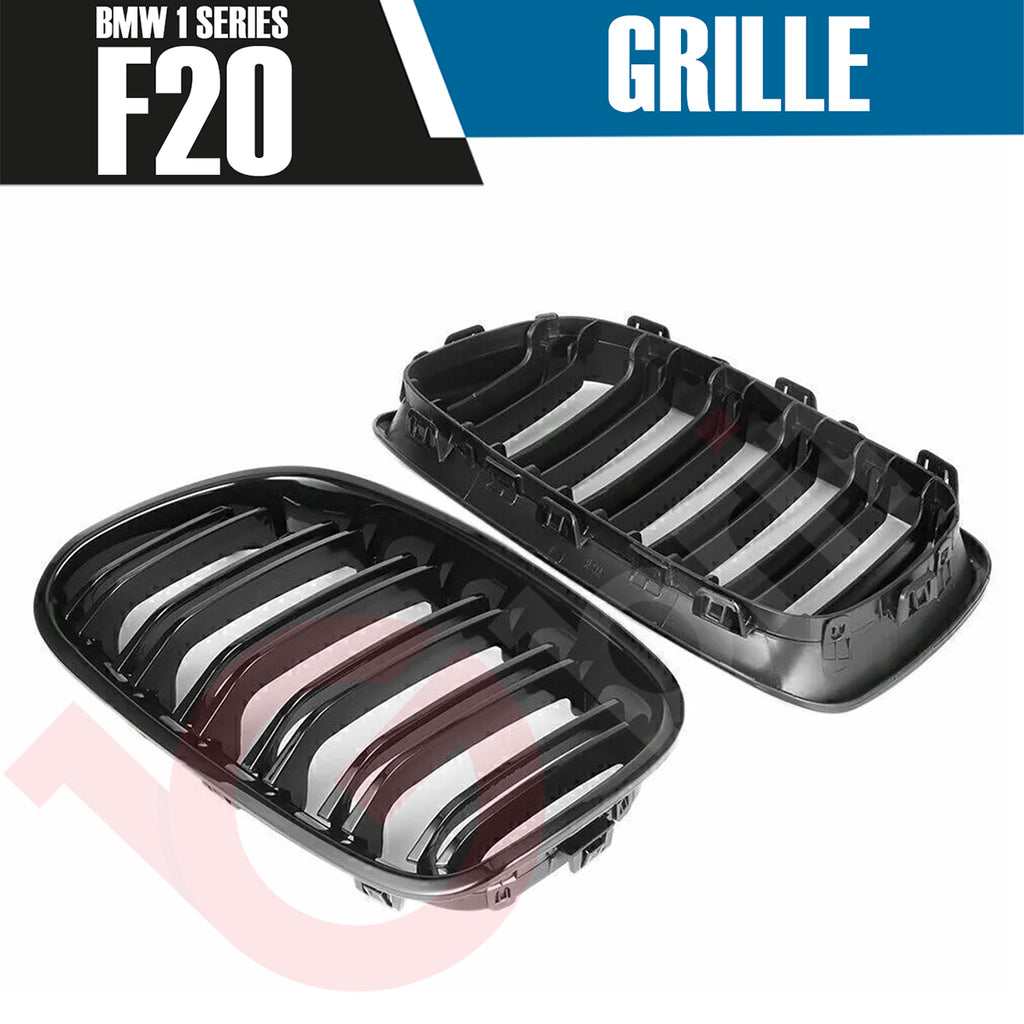 BMW 10 SERIES F20 F21 PRE-LCI 2010-2014 GLOSS BLACK DOUBLE SLAT FRONT KIDNEY GRILLE